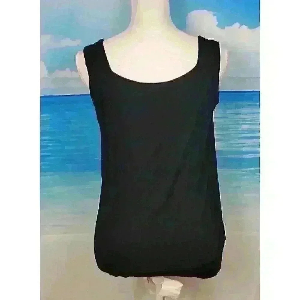 NWT NEW CABLE & GAUGE Woman BLACK Faux 2 pc Top CROSSOVER Front accent Small - Picture 7 of 8